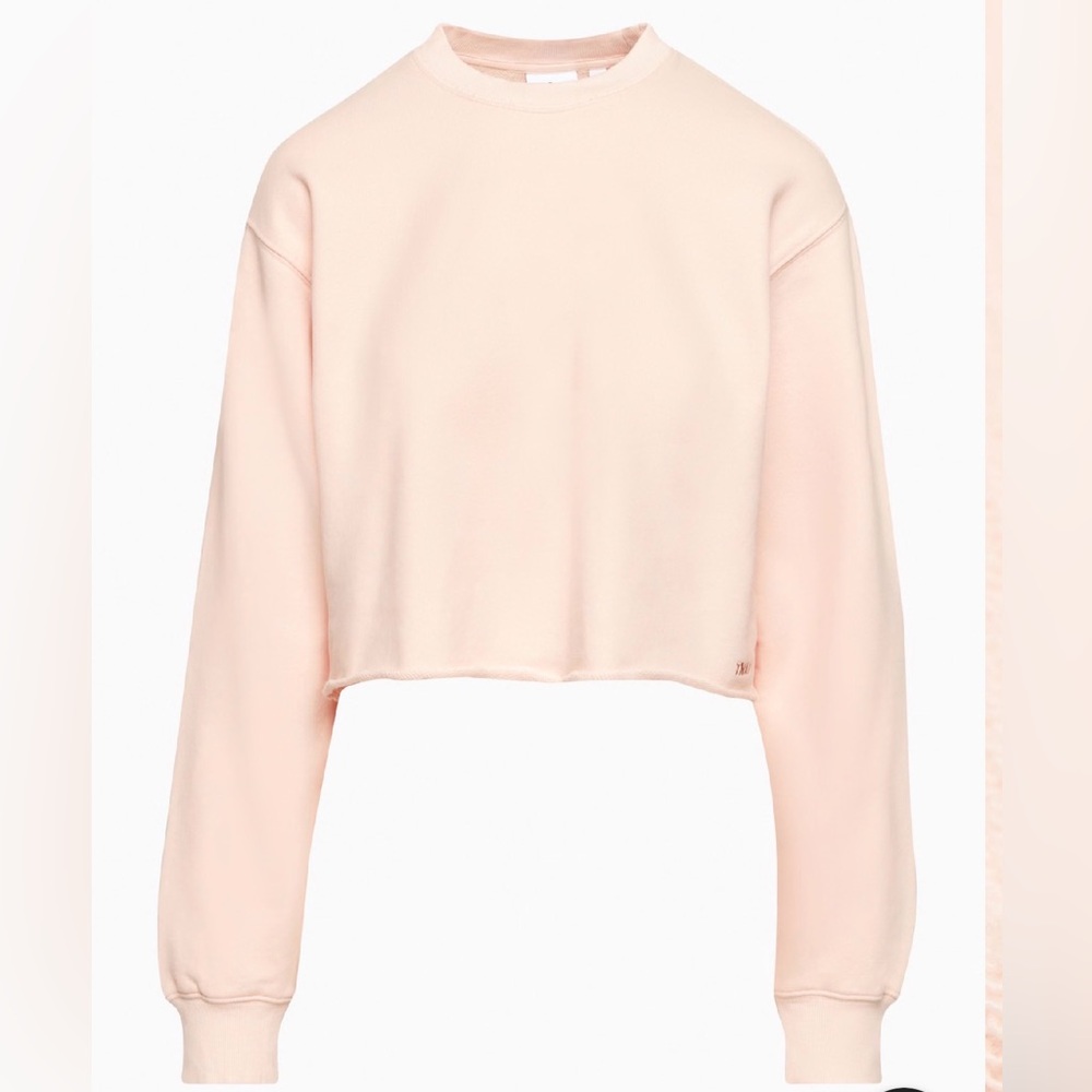 Aritzia TNA Airy Fleece Crew Neck Cut Cropped Sweater | Size S relaxed fit